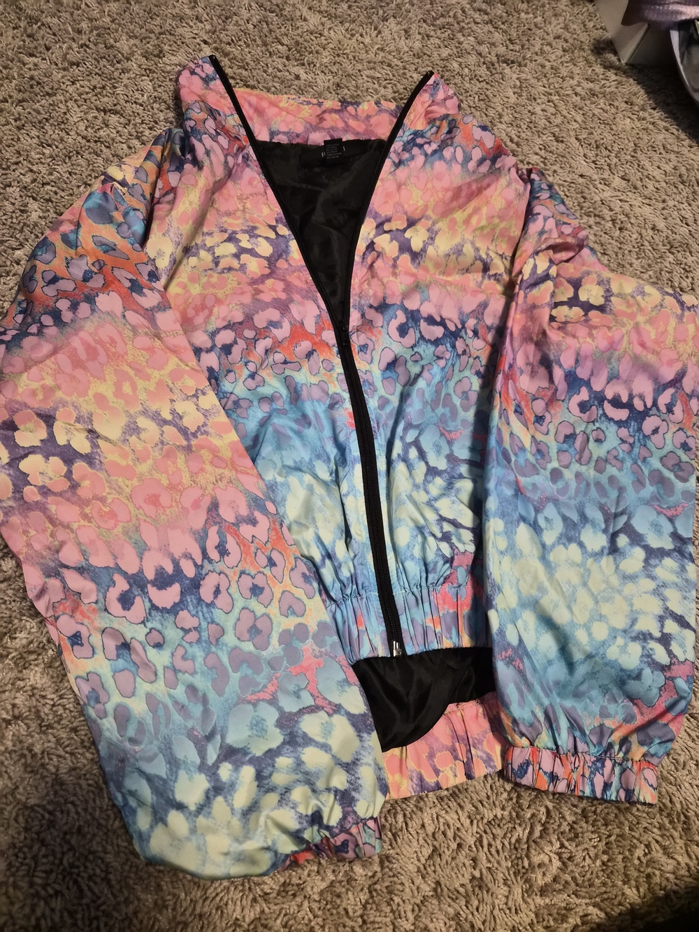 Forever 21 Pastel Multicolor Animal-Print Bomber Jacket